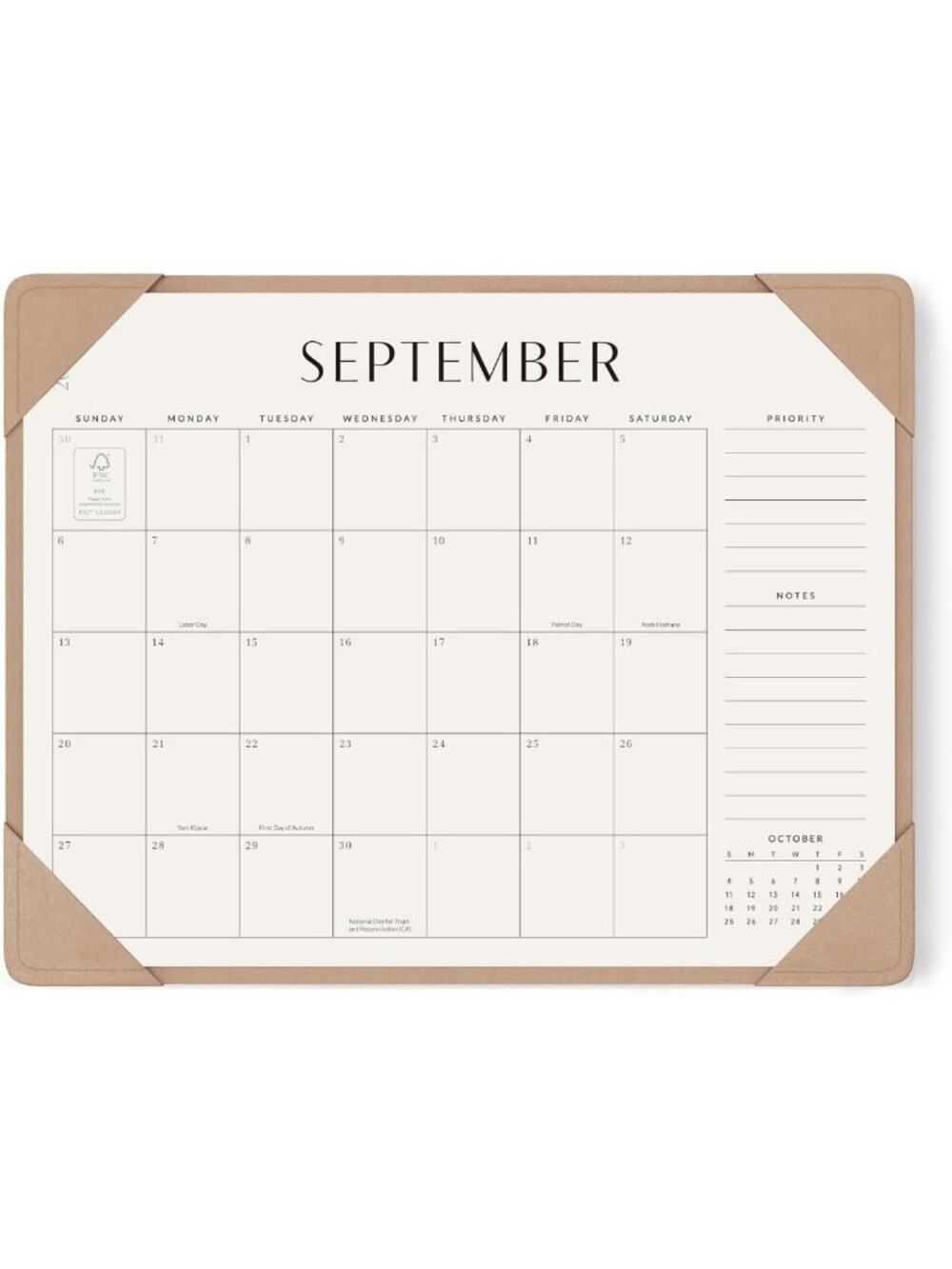Large 2026-2027 Desk Calendar with Protective Mat - 22"x17" for Home & Office